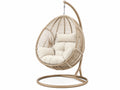 Hangstoel 105 x 105 x 195 cm beige gevlochten kunststof met metalen standaard - boho ontspanningsstoel