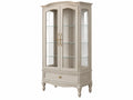 Vitrinekast 100 x 45 x 190 cm crème hout en glas klassieke opbergkast
